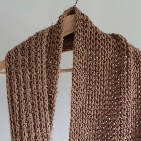 Chunky Beige Knit Infinity Scarf ** 3 for $20 ** - Picture 2 of 5